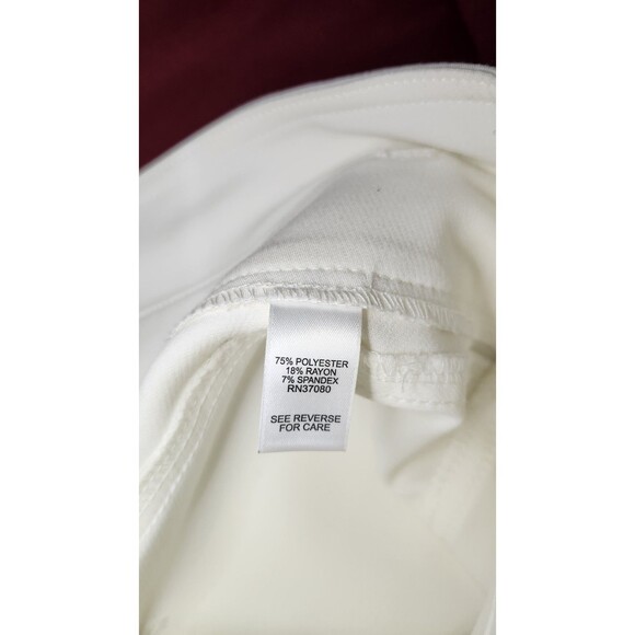 Versona Modern Fit White Pants w/ Matching Belt NWT Size 10 Chic Mid Rise - Picture 9 of 12